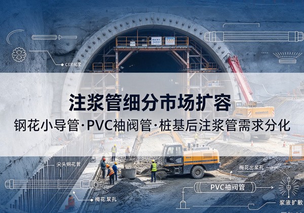 宁江注浆管细分市场扩容，隧道钢花小导管、PVC 袖阀管、桩基后注浆管需求分化
